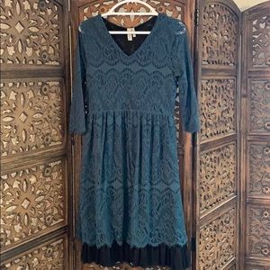 Sahalie Lace Teal Green Dress